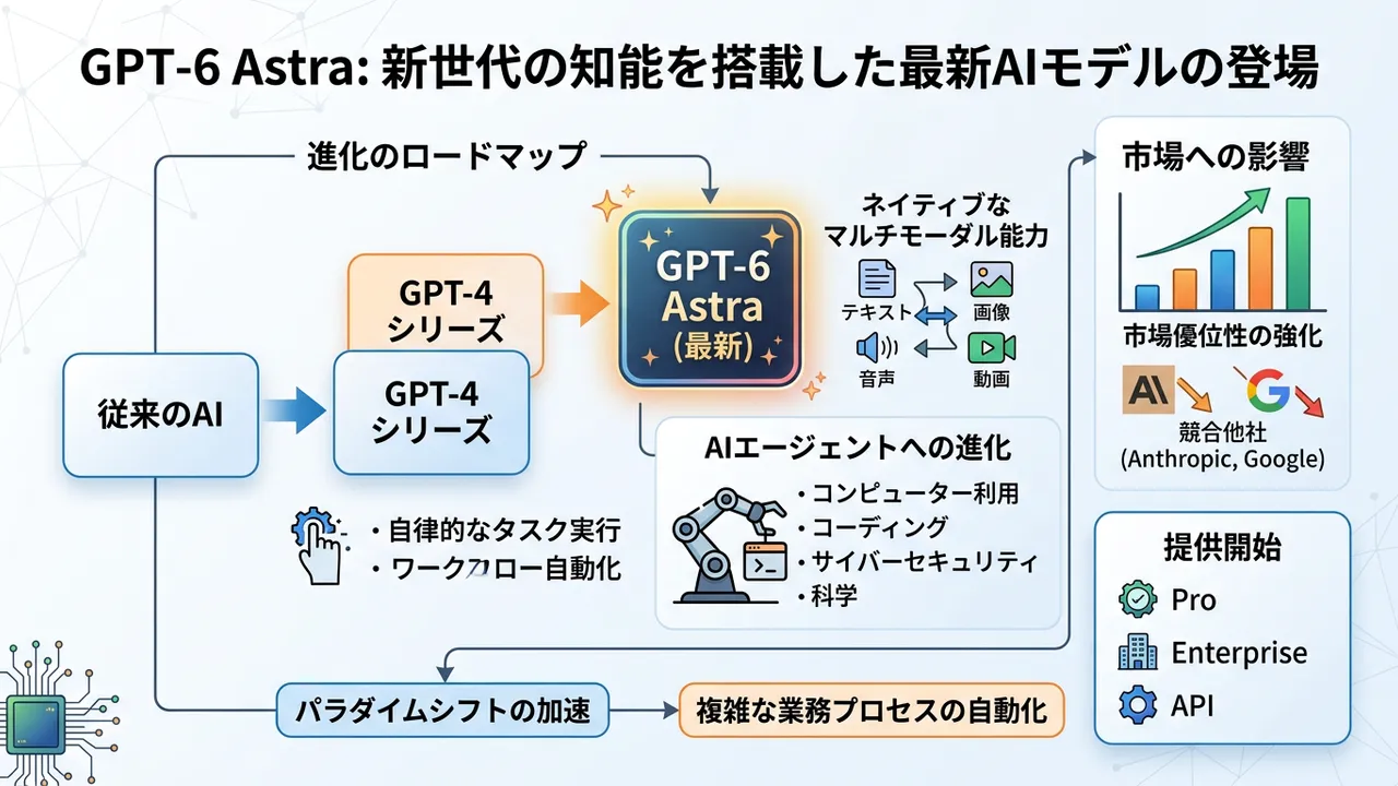 OpenAIが次世代モデル「GPT-6 Astra」を発表、マルチモーダルとエージェント機能の進化が加速