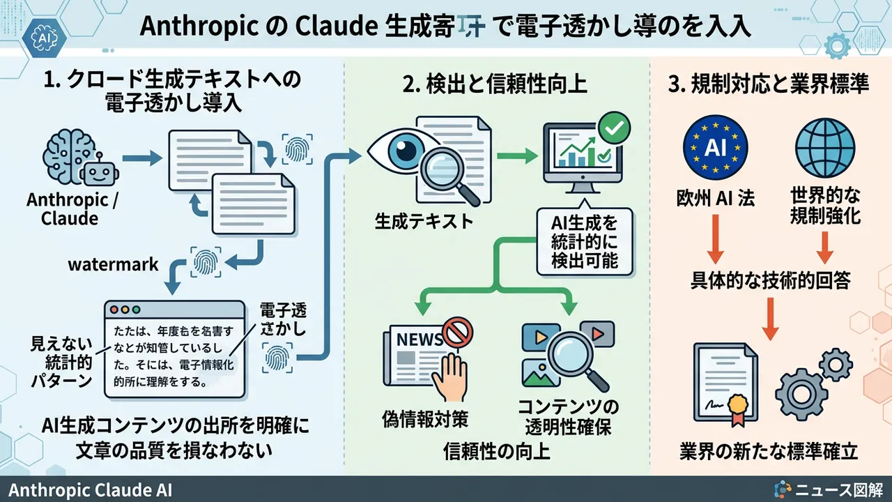 Anthropic、Claudeに電子透かしを導入：EU AI法を見据えた信頼性向上の一手