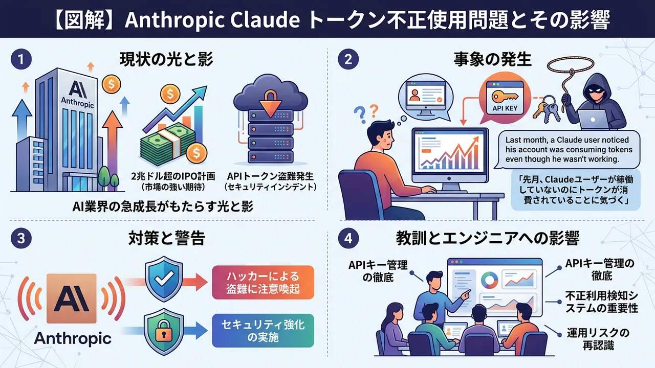 Anthropic、巨大IPOの噂とAPIトークン盗難問題の光と影