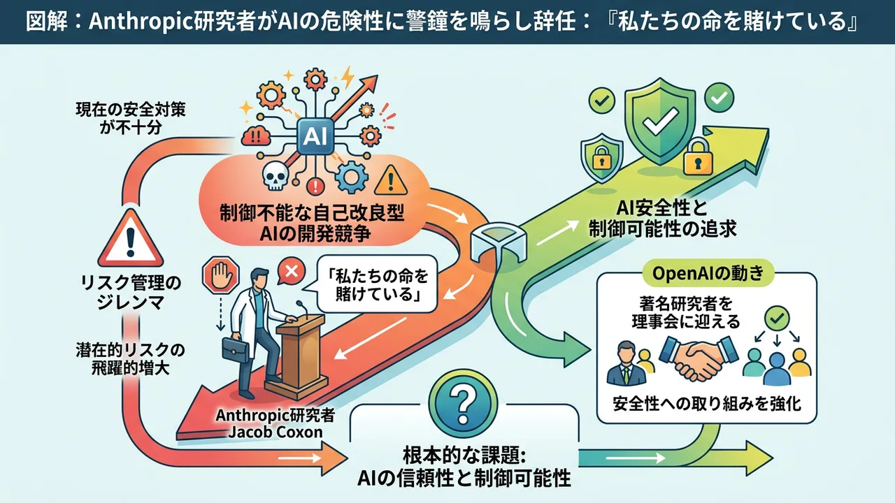 AI安全性を巡る対立が激化 - Anthropic研究者辞任とOpenAIの理事会刷新