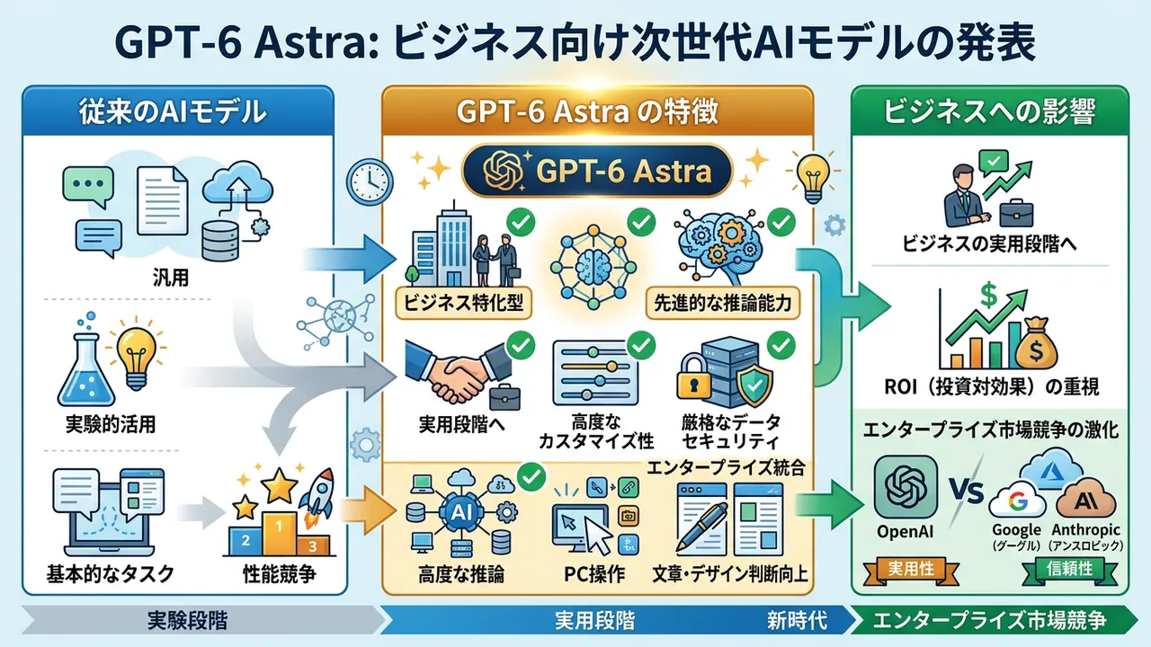 OpenAI、次世代モデル「GPT-6 Astra」を発表 - ビジネスユースケースに特化